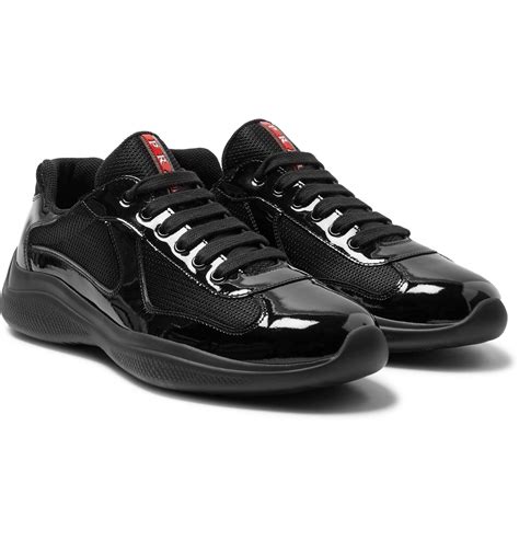 mens all black prada trainers